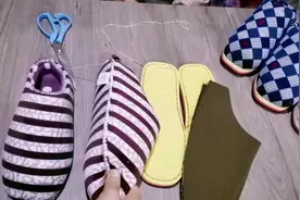 缝合棉拖鞋，棉鞋，教程一#手工diy #手工缝合 #手工棉鞋拖鞋视频封面