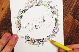 三月March花卡！ 送给三月生日的朋友！#笔尖温度 #画画 #手写视频封面