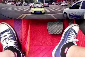 自动挡脚下动作演示，正踩刹，斜踩油，不踩油，脚一定放刹上面视频封面