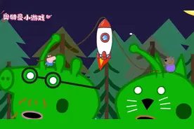 开着火箭灭僵尸，变异猪爸爸前来应战！#小猪佩奇 #儿童动画