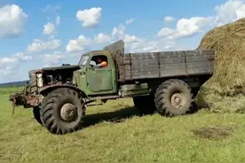 俄罗斯农场主改装一辆大尺寸车轮4X4驱动的吉尔-157越野卡车#汽车视频封面