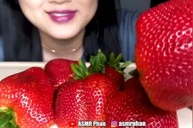 比拳头还大的多倍体草莓，满满一口果肉，爽歪歪！#咀嚼音 #asmr视频封面