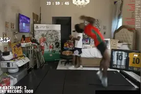 甲亢哥挑战世界纪录在24小时之内做1008个后空翻 #ishowspeed视频封面