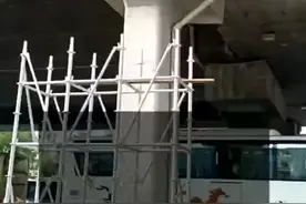 沈阳一高架桥桥墩出现竖向裂缝：相关部门第一时间赶赴现场处置，涉事路段单向封闭。#沈阳视频封面