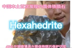 中国本土首次发现六面体铁陨石-湖南澧县43公斤六面体铁陨石保…视频封面