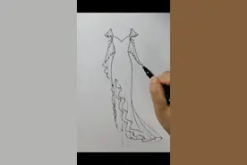 教你礼服裙画法#手绘 #服装设计 视频封面