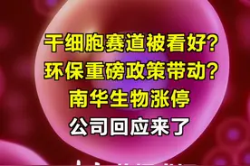 干细胞赛道被看好？环保重磅政策带动？南华生物涨停，公司回应来了#干细胞 #南华生物 #环保 #医疗 视频封面