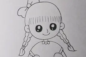 有个童话故事的小女孩。#简笔画 #画画 #儿童画视频封面