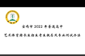 宝鸡市 2022 年普通高中艺术体育特长生招生考试办法#艺术特长生视频封面