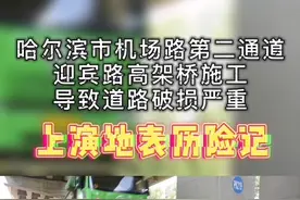 险象环生 百姓出行难 #哈尔滨市机场路第二通道迎宾路高架桥施工致道路破损严重 视频封面