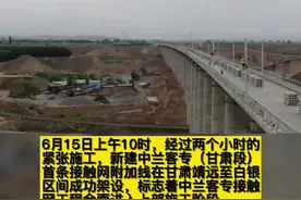 新建中兰客专（甘肃段）首条接触网附加线成功架设#中兰客专视频封面