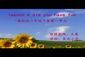 冀教版小学六年级英语下册_Unit 1L4 Did You Have视频封面