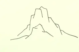 简笔画画山#风景简笔画 #创意简笔画