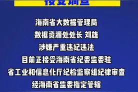 海南省大数据管理局数据资源处处长刘雄涉嫌严重违纪违法接受#纪律审查和监察调查#反腐 #海南dou知道视频封面