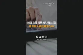 知名私募调研3只A股大涨，更有刚入股就暴涨50%！#高瓴资本#私募调研视频封面