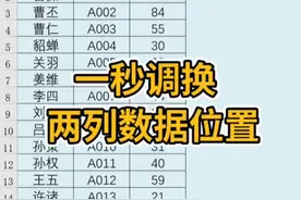 一秒调换两列数据位置#excel技巧 #excel #办公技能 #办公技巧 #excel教学 视频封面