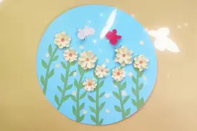 春暧花开创意剪纸贴画，美丽的春天彩纸贴画。#手工 #亲子手工视频封面