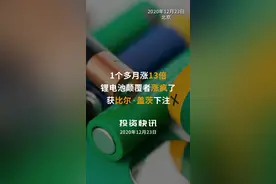 1个多月涨13倍 锂电池颠覆者涨疯了 获比尔·盖茨下注#锂电池#当升科技#天齐锂业#珈伟新能#杉杉股份视频封面