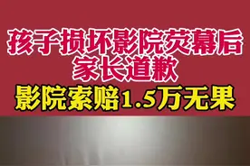 孩子损坏影院荧幕后家长道歉影院索赔1.5万无果，荧幕厂商：金额合理，幕布定制运输安装费用高视频封面