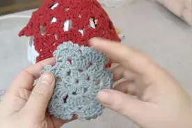 遮白发帽镂空花帽子雪花帽教程四