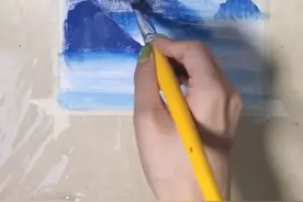 撕纸山水画教程又来喽~这次你学会了嘛？#水粉 #少儿美术