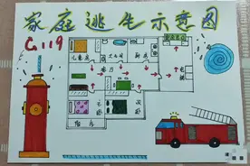 #手抄报 #家庭逃生路线图 #暑假生活