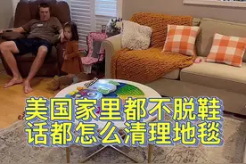 #日常vlog #家庭 美国家里来客人不脱鞋直接踩地板上或地毯怎么清洁卫生，今天给你们看我家里平常用的清洁用品。我们家平常不怎么来人，一周也就打扫一次，很多打扫也不需要太费力，小的地毯洗衣机洗，大地毯吸尘器吸。视频封面