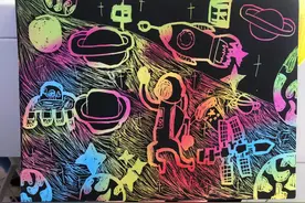 #星空的联想 #刮画纸创意画 #中国航天加油 三年级学生想象画视频封面