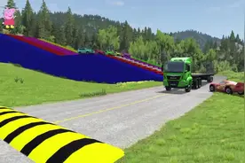 大卡车绕过深坑#有趣的视频 #小动画 #解压 #趣味赛车 #小视频视频封面