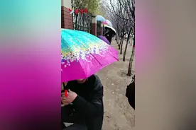 父母冒雨隔栅栏给高三女儿送饭 默默守候看着女儿吃引网友泪目视频封面