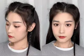 #编发教程 #编发 #发型教程 简单不对称披肩发型～搭配休闲毛衣超好看❤