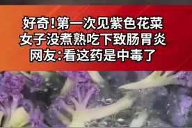 好奇！第一次见#女子没煮熟紫色花菜致肠胃炎 网友：看这药是中毒了@DOU+小助手  