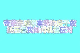 奇葩亲戚想拿我的房子做抵压，看我如何机智应对#二次元原创