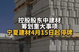 控股股东中建材筹划重大事项，宁夏建材4月15日起停牌#中建材#宁夏建材#股票#停牌@抖音短视频视频封面