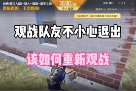 大退游戏再重新进就可以继续观战了#和平精英