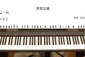 天空之城C调简单版 #钢琴 #钢琴教学 #钢琴简谱视频封面
