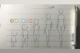 #绘画教程 多种头身比举例，人体结构比例