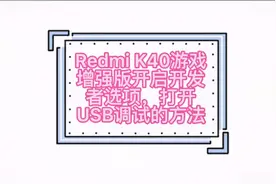 Redmi K40游戏增强版开启开发者选项，打开USB调试的方法