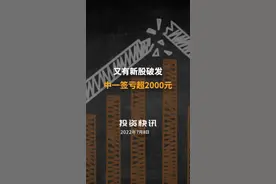 又有新股破发，中一签亏超2000元视频封面