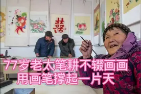 河南睢县土楼村77岁老奶奶笔耕不辍画工笔画，每张只卖100元钱视频封面