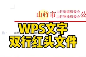 WPS怎么设置双行红头文件？#WPS #WPS文字 #WPS文字技巧 视频封面
