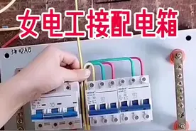 女电工接配电箱 这工艺横平竖直#电工知识 #电工