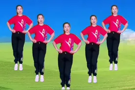 甜美欢快32步《又见桃花开》四个方向跳#简单易学 #感谢抖音我要上热门 视频封面