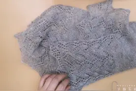 法兰西披肩第一部分，亮片小马海，用3.5mm80cm环针