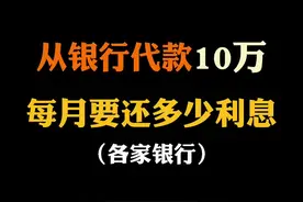从银行贷款十万 每月要还多少利息#楼市 #房贷 #知识分享视频封面
