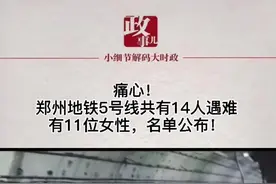 痛心！郑州地铁5号线共有14人遇难，有11位女性，名单公布！#郑州暴雨 #郑州地铁5号线视频封面