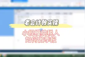 老会计教实操小规模纳税人如何做季报，点击下方链接6视频封面