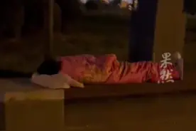 送快递男生失业房租到期，露宿街头睡公共长椅，陌生人一关心他就哭了…视频封面
