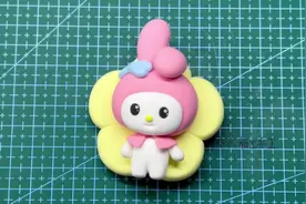 可爱美乐蒂冰箱贴粘土教程#超轻粘土 #制作过程 #美乐蒂 #冰箱贴视频封面