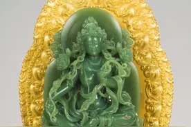析木玉作品《绿度母》，作者用流畅多变的线条雕出绿度母庄严法相#纯手工雕刻 #玉石魅力 #传统文化 #玉雕作品 视频封面